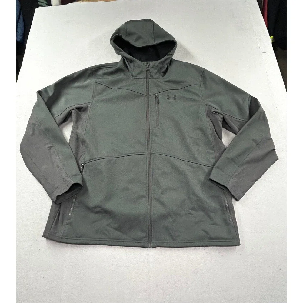 Under Armour Storm Mens Cold Gear Shield Hooded Lightweight Full Zip Jacket